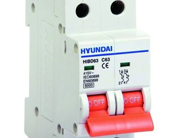 Mcb HyunDai HiBD63-N (2P) 6-63A 6kA